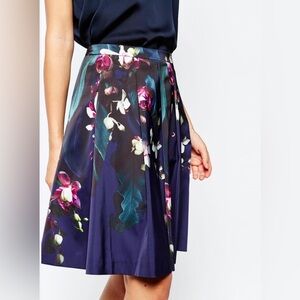Ted Baker Floral Print Navy Skirt